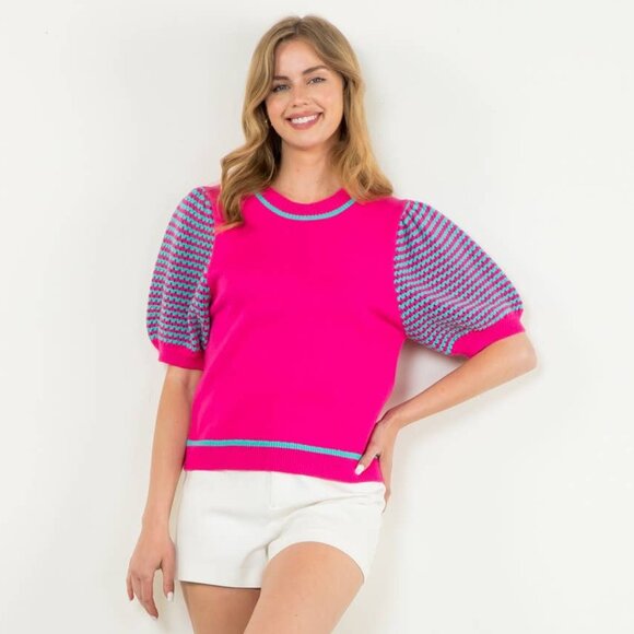 THML - Knitted Puff Sleeve Sweater - Picture 1 of 4